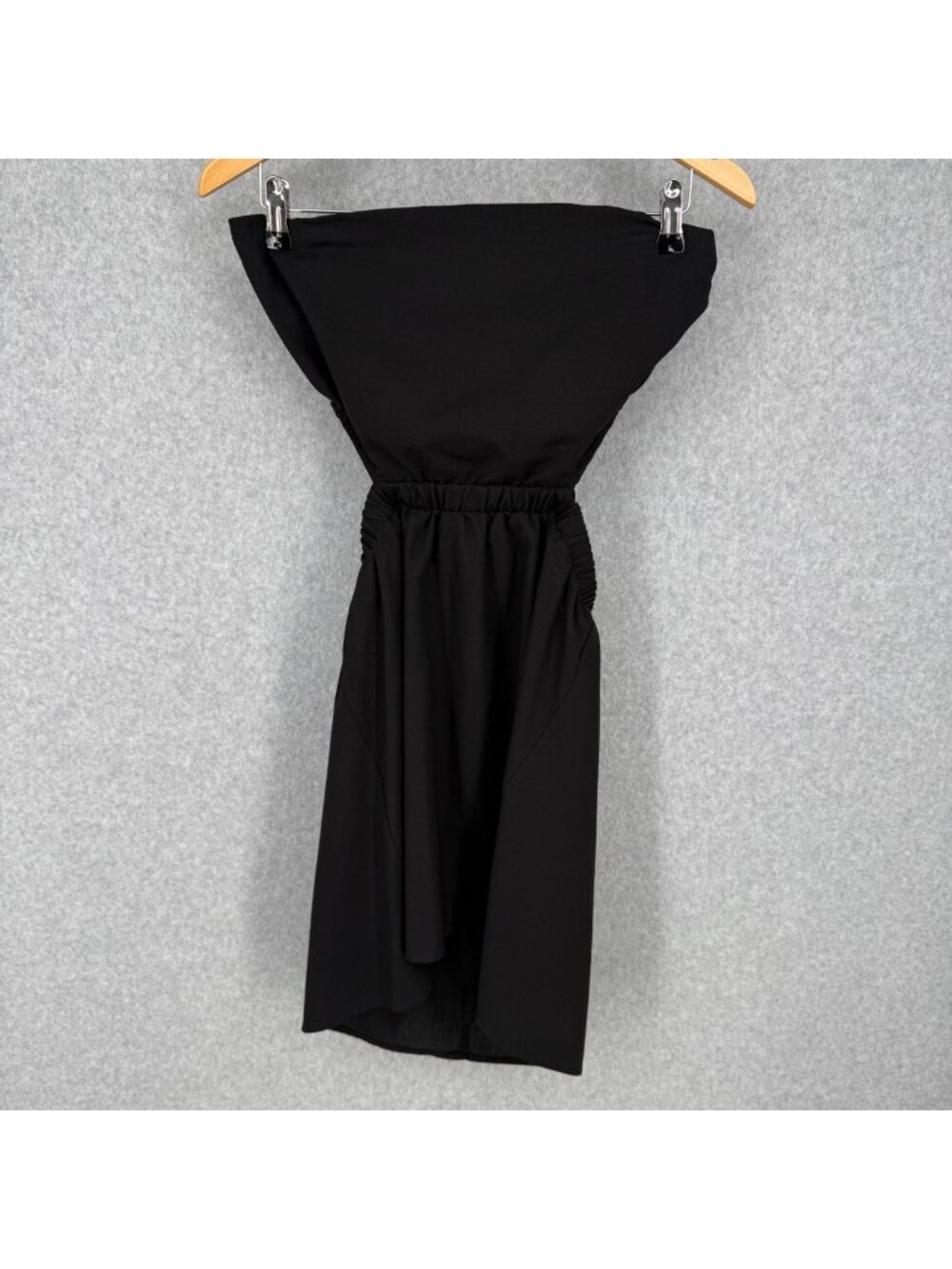 Petal Pup Nandita Mini Cutout Dress Size M Black Open Back Strapless Linen Blend